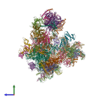 PDB entry 8wan coloured by chain, side view.