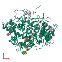 PDB entry 8y9x coloured by chain, front view.