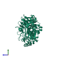 PDB entry 8yzn coloured by chain, side view.