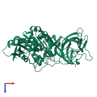PDB entry 8yzn coloured by chain, top view.