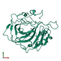 PDB entry 9ca2 coloured by chain, front view.