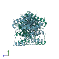 PDB entry 9gaf coloured by chain, side view.