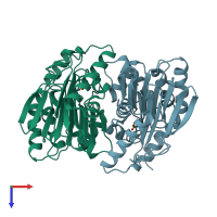 PDB entry 9gaf coloured by chain, top view.