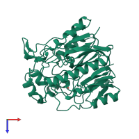 PDB entry 9jdw coloured by chain, top view.